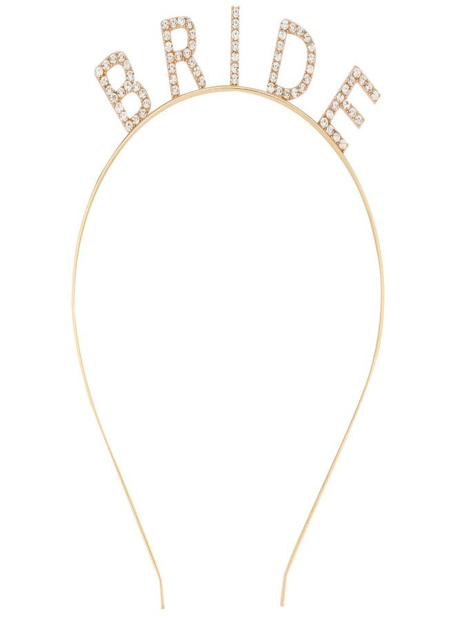 KICOSY Bride Tiara & Headband - Bachelorette Party & Bridal Shower Favors - Rhinestone Wedding Bridal Hair Accessories - Gold - Image 1