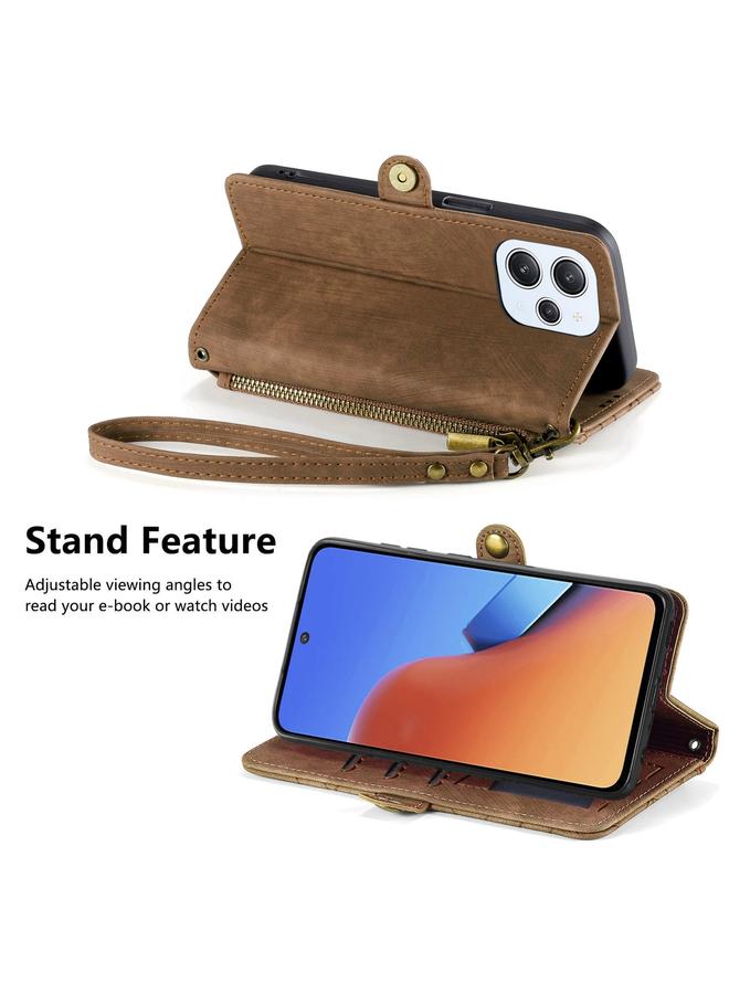 إيروريكس جراب لهاتف Xiaomi Redmi Note 12S، جراب هاتف جلدي بسحاب هندسي ومشبك جانبي - Image 4