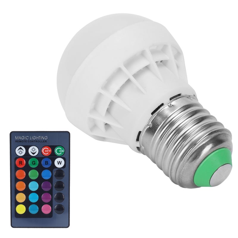 RGB+W Light Bulb 3W E27 Remote Control Color Changing Lamp Home Decoration 85265V - Image 5