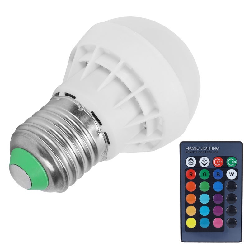 RGB+W Light Bulb 3W E27 Remote Control Color Changing Lamp Home Decoration 85265V - Image 2