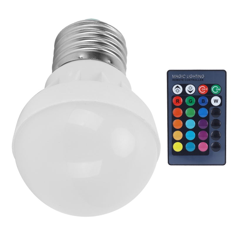 RGB+W Light Bulb 3W E27 Remote Control Color Changing Lamp Home Decoration 85265V - Image 3