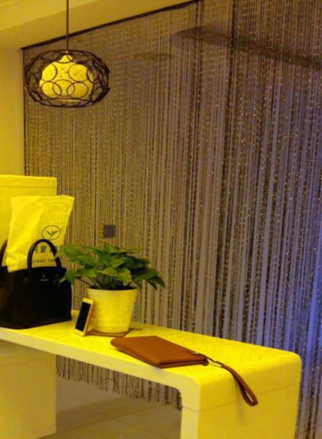 إيهوم ستارة باب خيط خيط الشريط الفضي المسطح النادر خيط الشريط الفضي المسطح النادر، لوحة نافذة مقسم غرفة مقسم غرفة شريط شريط لطيف شرابة لأجزاء مطعم بيت القهوة للزفاف، أسود （1 قطعة） - Image 2