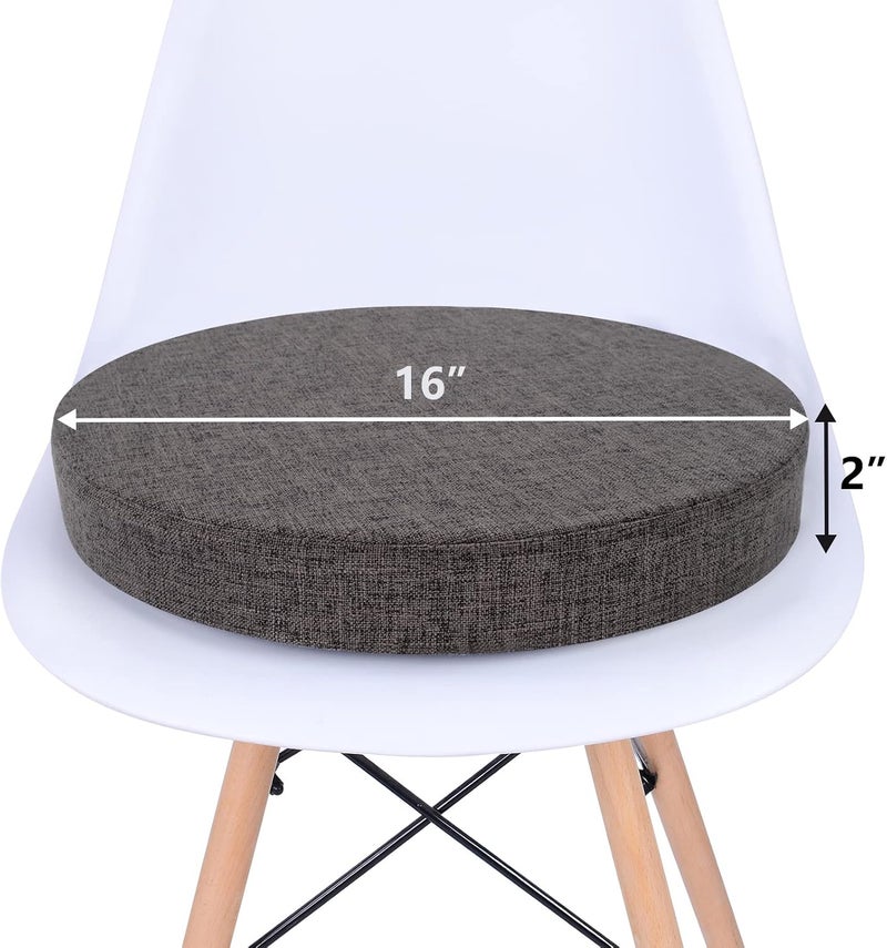 Tromlycs Round Chair Seat Cushion Pad 16 inch for Circle Stool Chairs Non Slip Decorative Foam Cushion Pillow, 1 Piece, 16 x 16 inches, Gray - Image 3