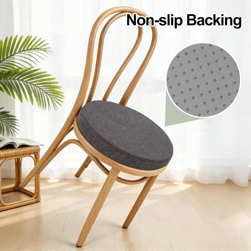 Tromlycs Round Chair Seat Cushion Pad 16 inch for Circle Stool Chairs Non Slip Decorative Foam Cushion Pillow, 1 Piece, 16 x 16 inches, Gray - Image 5