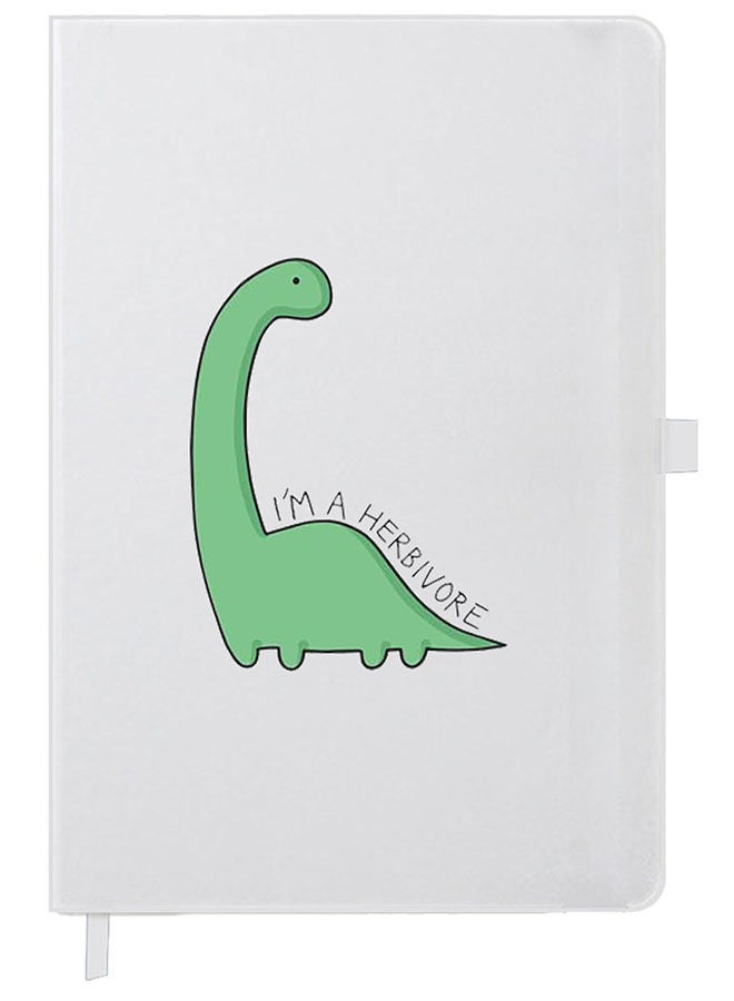 Theodor Designer A5 Thick White Hardcover Notebook Dino - Image 1