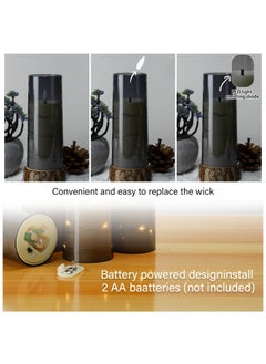 sokany 5 PCS LED Candles with Timer Flickering Flameless Candles for Romantic Ambiance and Home Decoration Stable Acrylic Shell,With Embedded Star String，battery Operated Candles (Grey)  - Image 3