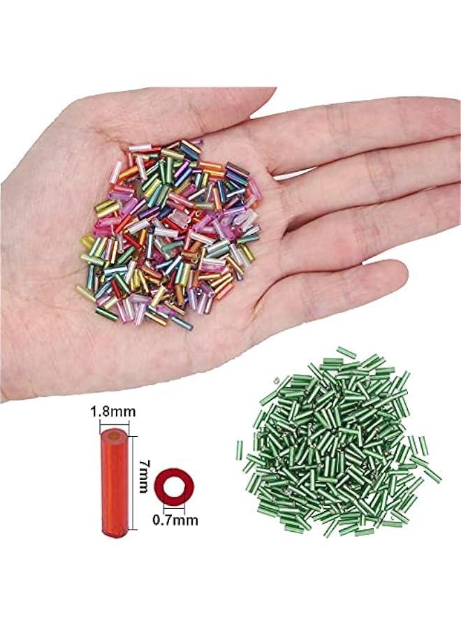 FYLX Gl Bugle Seed Beads Crafting Kit for DIY Bracelet Jewelry Making with 24 Colors and Two Crystal Strings - Image 4
