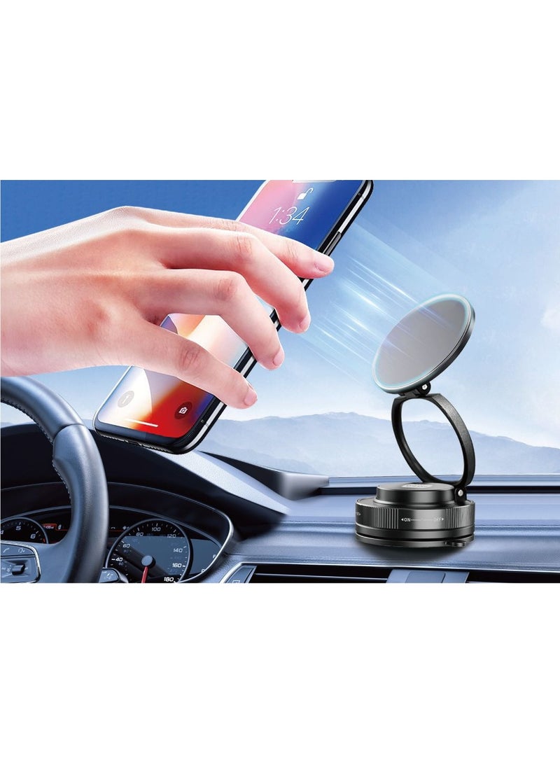Cat - Cot Cat-Cot Vacuum Adsorption Magnetic Car Mount CT-62 - Universal Dashboard & Windshield Phone Holder with 360° Rotation, Strong Magnet Force & Multi-Directional Folding Stand for iPhone, Samsung, and All Smartphones - Matte Black - Image 2