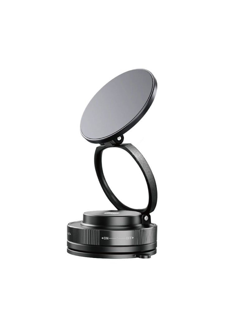 Cat - Cot Cat-Cot Vacuum Adsorption Magnetic Car Mount CT-62 - Universal Dashboard & Windshield Phone Holder with 360° Rotation, Strong Magnet Force & Multi-Directional Folding Stand for iPhone, Samsung, and All Smartphones - Matte Black - Image 1