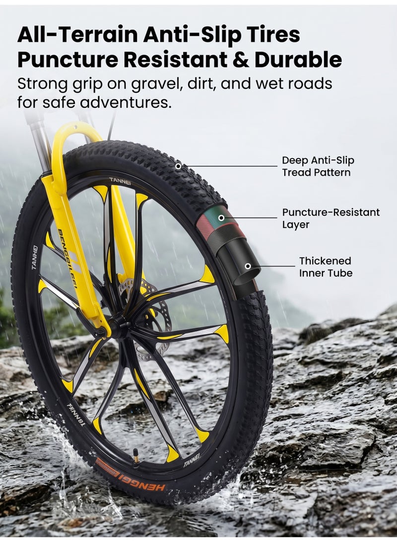 ETG 26 Inch 21 Speed Foldable Mountain Bike High Carbon Steel Frame Dual Disc Brakes Shock Absorption for Men and Women - Image 5