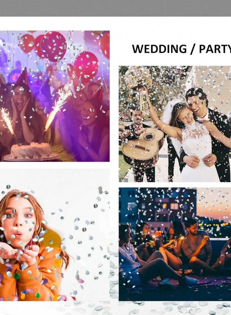Party Decoration Confetti Cannon 2 pcs  in silver color that adds a joyful and exciting atmosphere. Perfect for bachelorette parties, engagement celebrations, weddings, birthdays, graduations, and all special occasions. Includes 2 pieces. - Image 4