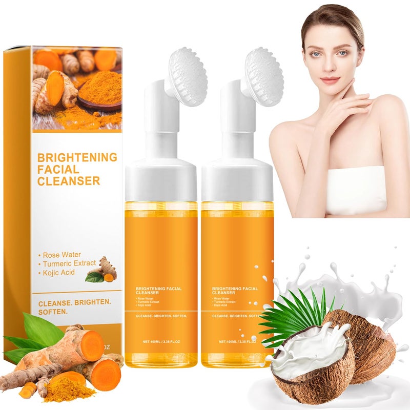 TRIMAKESHOP 2pcs Turmeric Facial Cleanser, Turmeric Facial Wash, Foaming Cleanser for All Skin - Image 1