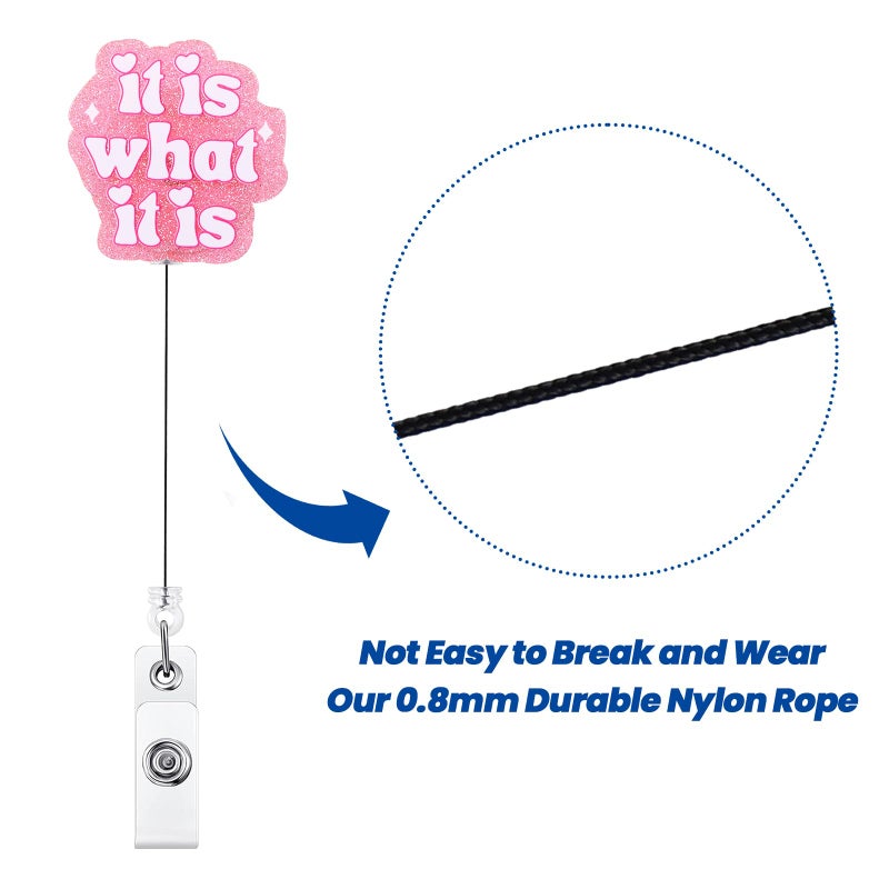 BVIIE IT is What IT is Funny Nurse Badge Reel, Cute ID Name Work Badge Holder with Retractable Clip, Badge Buddy for RN LPN CNA MA Nurse Doctor Nursing Student Teacher and Medical Workers - Image 5