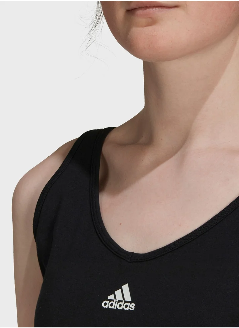 Adidas 3 Stripe Cropped Bra