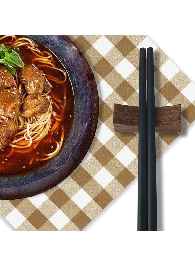 Forest Home 6 PCS Wooden Chopstick Rests and Holders for Home, Hotel, Resta, urant Natural Premium Chopsticks Holders, Spoon Fork Knife Stand Rack Set - Image 2