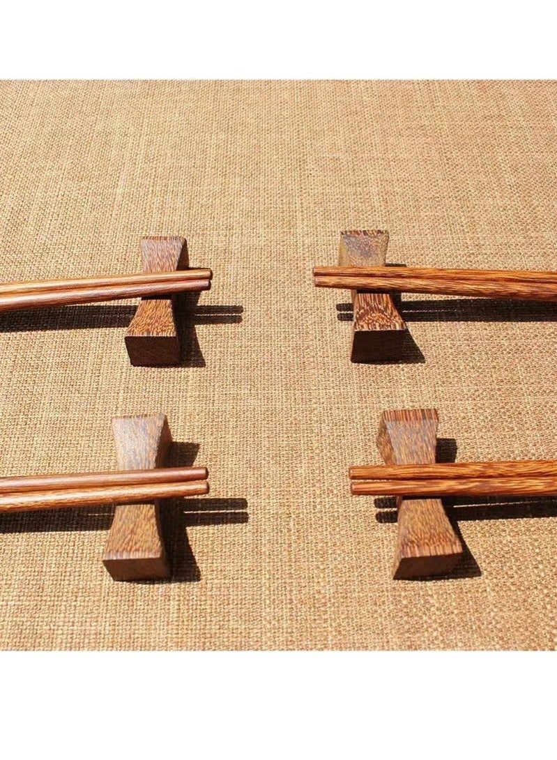 Forest Home 6 PCS Wooden Chopstick Rests and Holders for Home, Hotel, Resta, urant Natural Premium Chopsticks Holders, Spoon Fork Knife Stand Rack Set - Image 5