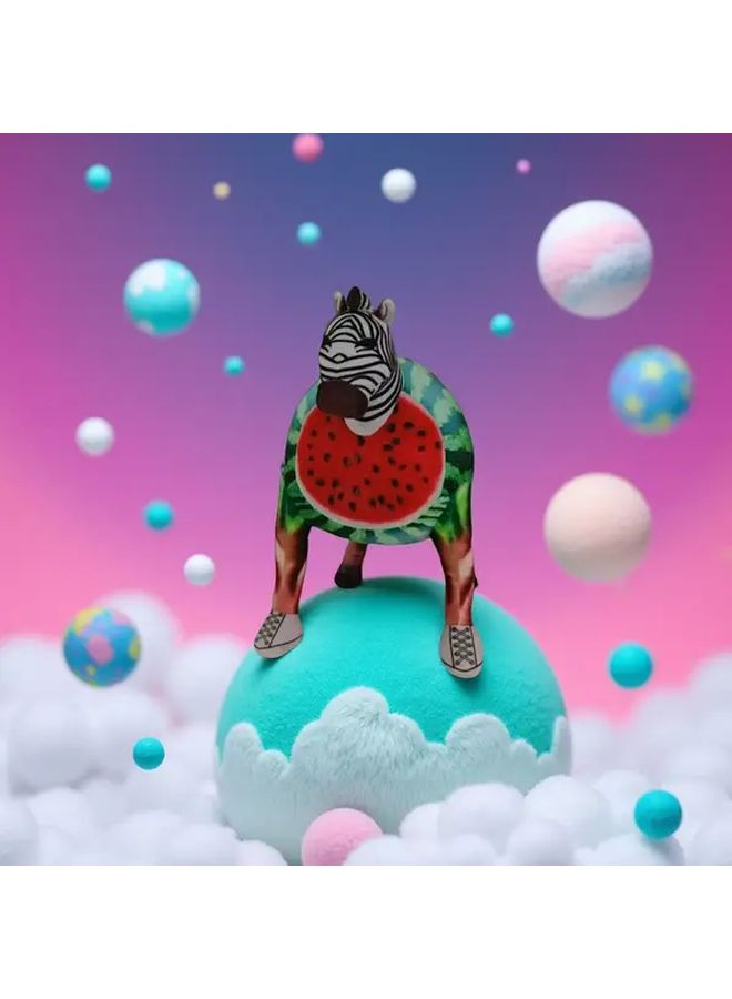 دمية محشوة بطيخ ومخطط ناعمة، لعبة حيوان محشو ناعم وقابل للمعانقة، متين وجدير بالجمع. - Image 5