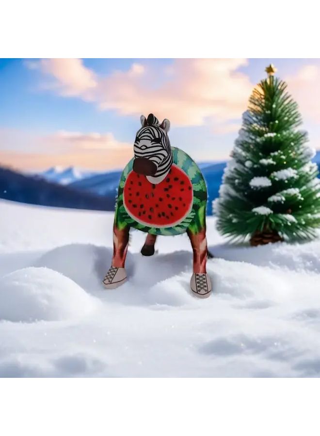 دمية محشوة بطيخ ومخطط ناعمة، لعبة حيوان محشو ناعم وقابل للمعانقة، متين وجدير بالجمع. - Image 2