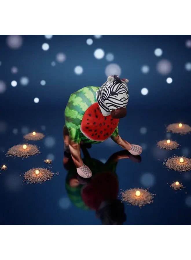 دمية محشوة بطيخ ومخطط ناعمة، لعبة حيوان محشو ناعم وقابل للمعانقة، متين وجدير بالجمع. - Image 4