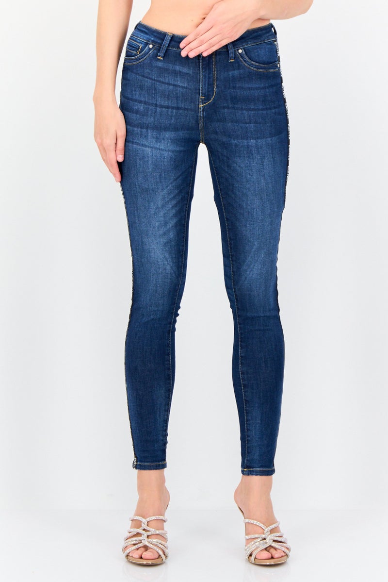 ONLY Women Regular Fit Washed Stretchable Jeans, Blue - Image 1