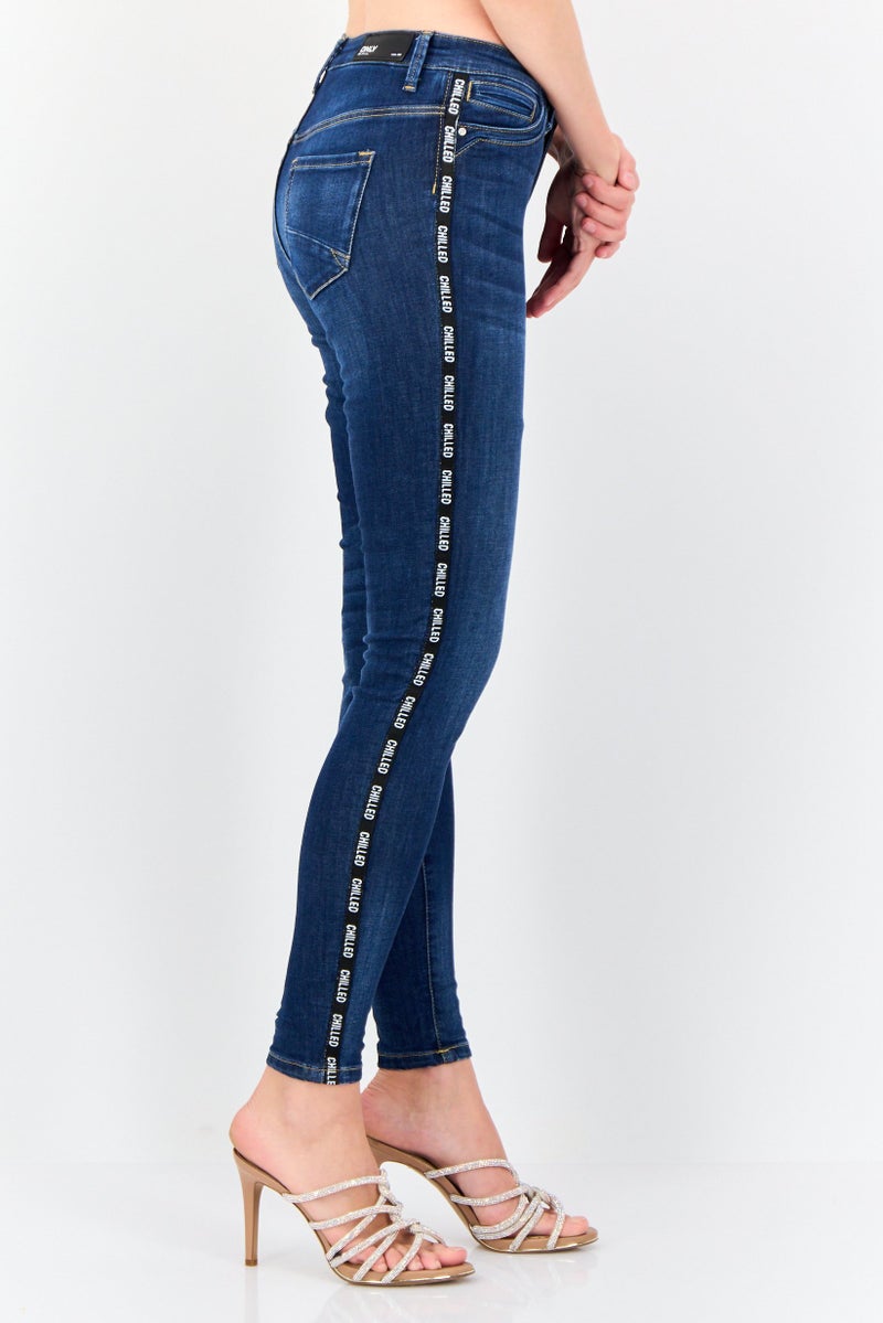 ONLY Women Regular Fit Washed Stretchable Jeans, Blue - Image 2