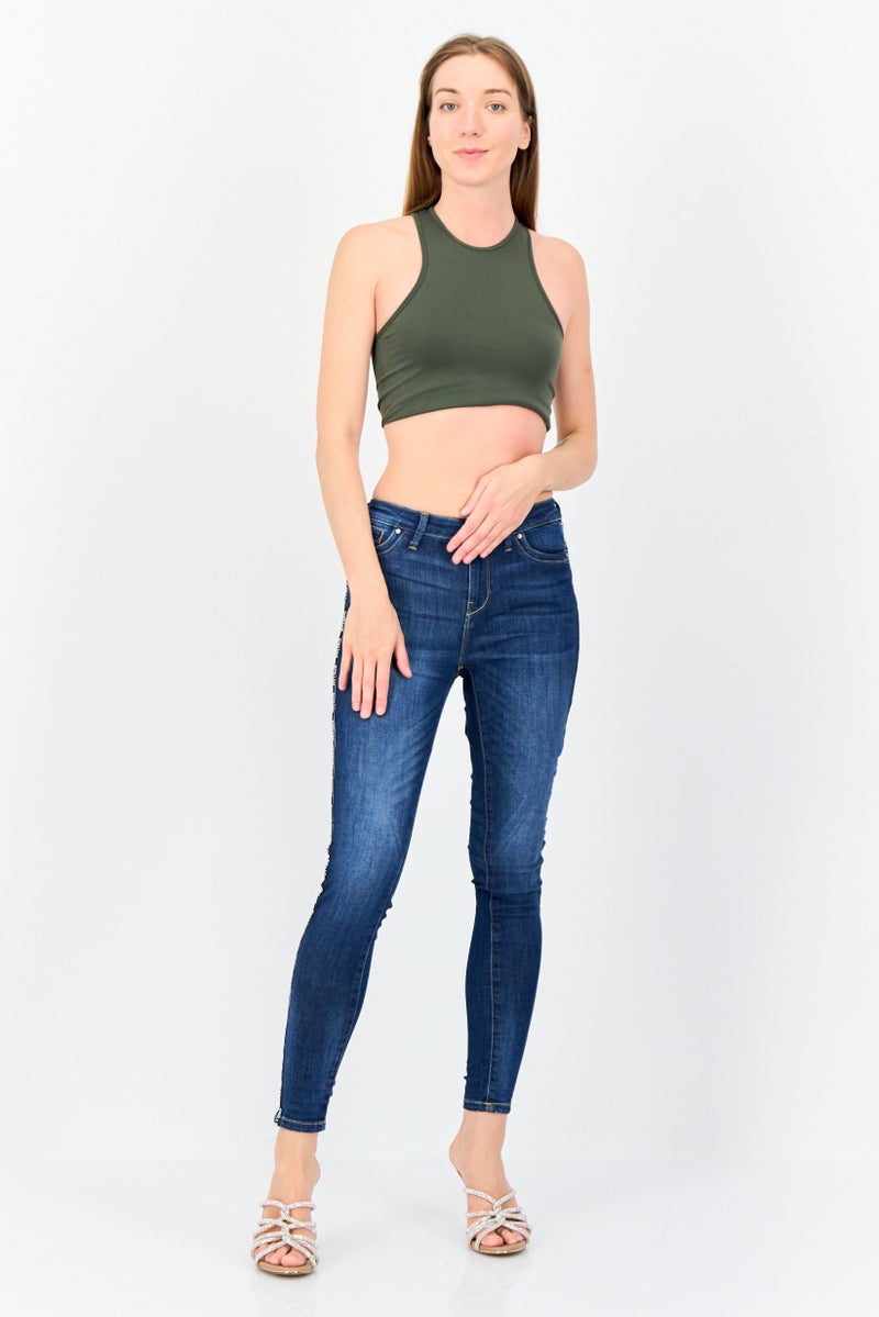 ONLY Women Regular Fit Washed Stretchable Jeans, Blue - Image 4