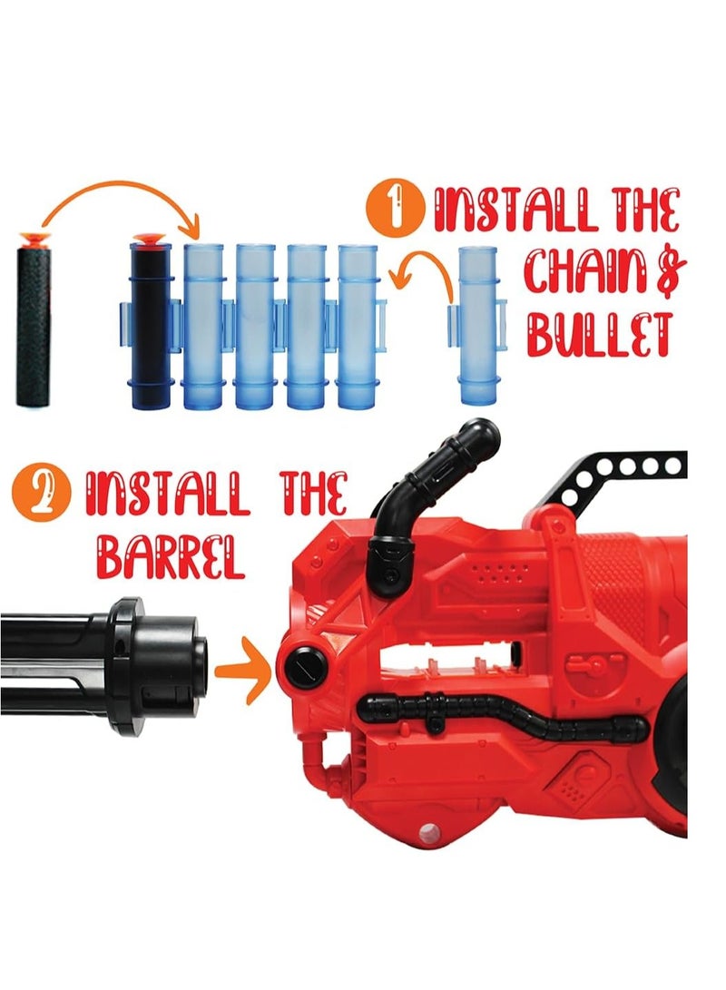 UKR 30 Bullet Automatic Blaster Gun - 73 cm Motorized Toy with 40 Darts Included & 100 Dart Refill | Large Safe Suction Cup Blasters with Rotating Feature - Image 2