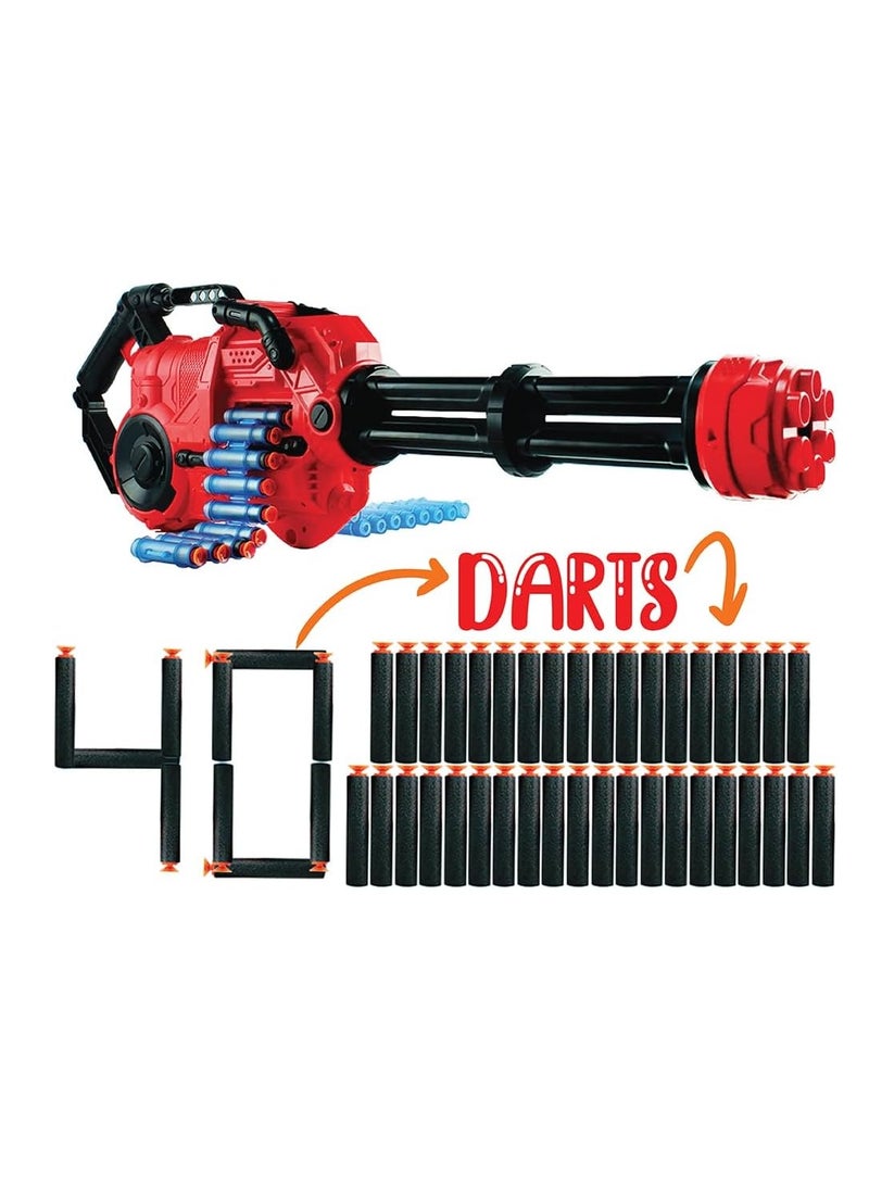 UKR 30 Bullet Automatic Blaster Gun - 73 cm Motorized Toy with 40 Darts Included & 100 Dart Refill | Large Safe Suction Cup Blasters with Rotating Feature - Image 5