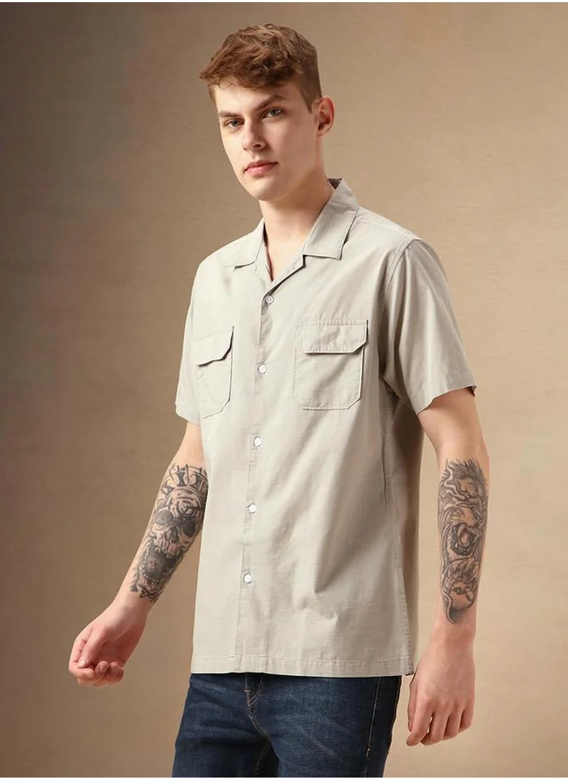 Dennis Lingo Men's Multicoloured 100% Cotton Solid Button Down Relaxed Fit Shirt