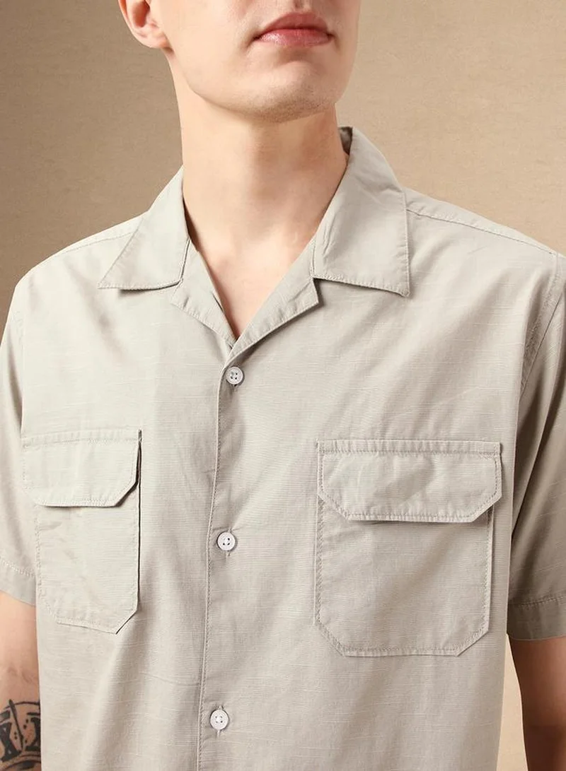 Dennis Lingo Men's Multicoloured 100% Cotton Solid Button Down Relaxed Fit Shirt