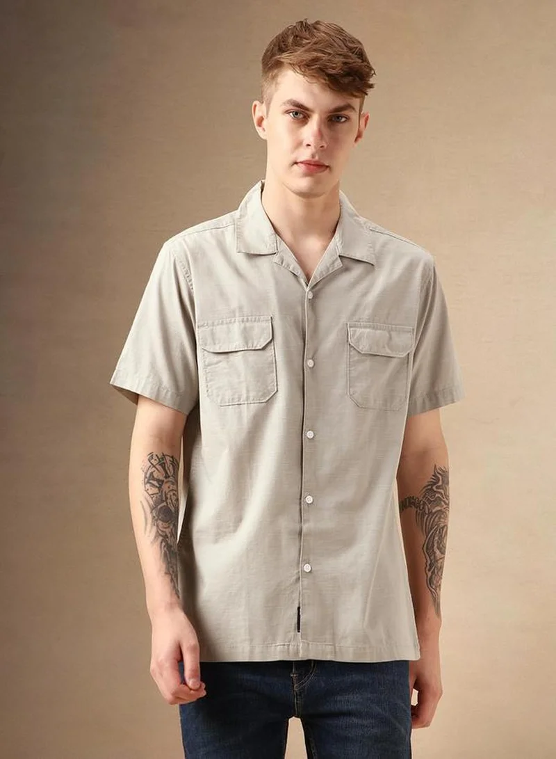 Dennis Lingo Men's Multicoloured 100% Cotton Solid Button Down Relaxed Fit Shirt