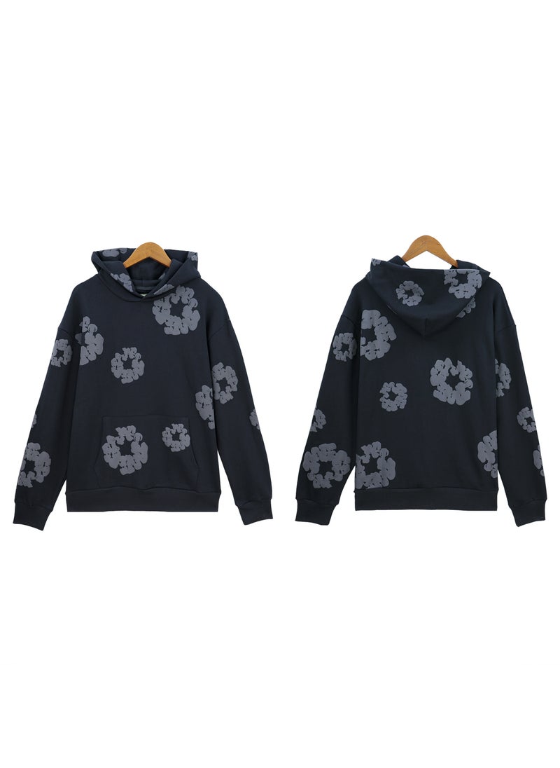 Generic - Autumn Winter Couples Hoodie Sweatpants Set 5640 black gray - Image 1