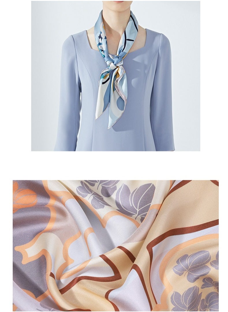 Generic Women's Contrasting Mulberry Silk And Silk Twill Scarf  - Image 3