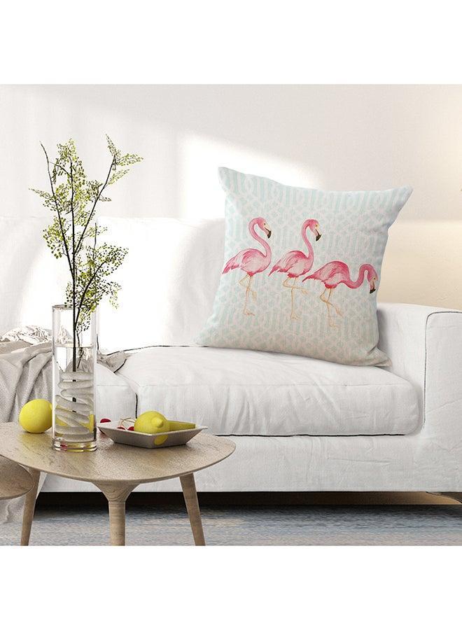 Decdeal Decorative Flamingo Printed Cushion Cover Multicolour 45 x 45cm - Image 2