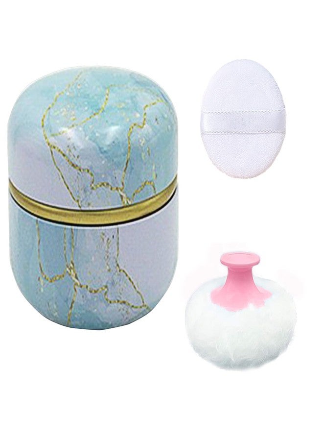 Qopoto Body Powder Puff and Container for Dusting Powder, Women Powder Puff and Powder Case for Bath and Travel (Sky Gilding) - Image 1