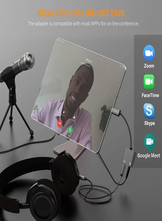 Cubilux USB C to TRS Headphone Microphone Splitter, Type C to 3.5mm Audio MIC Adapter Compatible with Samsung S24/S23/S22/S21/S20 Tab S9/S8/S7/S6, S23/S21/S20 FE, Z Fold 5/4/3/2, Z Flip 5/4/3/2 - Image 5