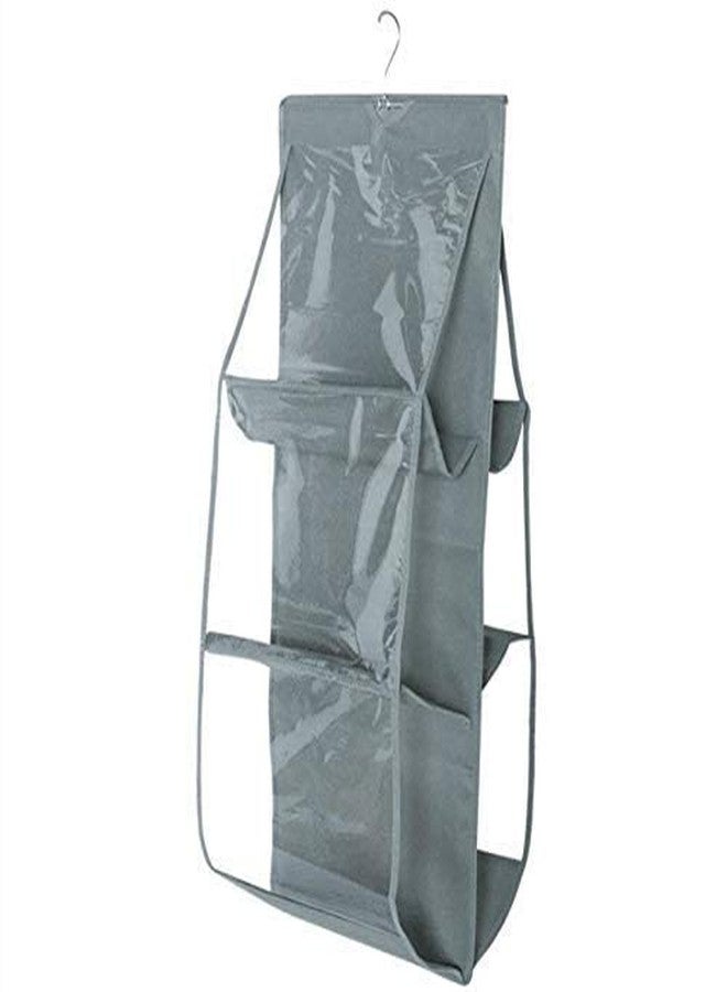 PEAKTASTE Hanging Handbag Organizer with 6 Large Clear Pockets – Dust-Proof Closet Storage Holder for Purses, Clutches & Accessories - Image 1