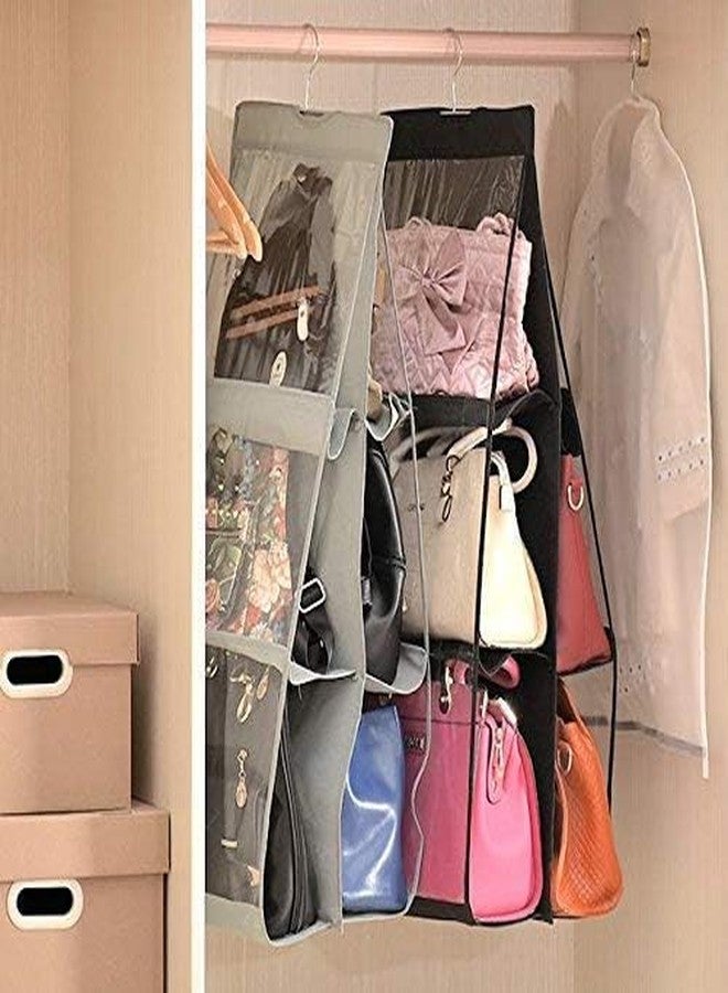 PEAKTASTE Hanging Handbag Organizer with 6 Large Clear Pockets – Dust-Proof Closet Storage Holder for Purses, Clutches & Accessories - Image 5