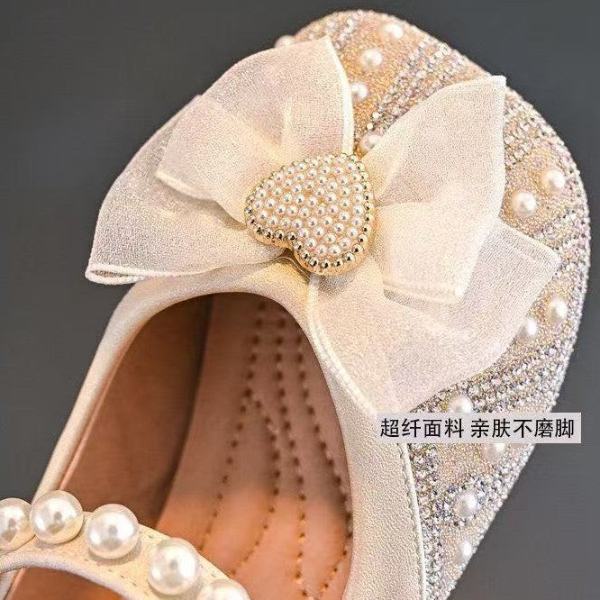 Girls Princess Shoes 2025 Summer New Children''s Small Leather Shoes Crystal Shoes Baby Girl Single Shoes Soft Sole Plaid - Image 3