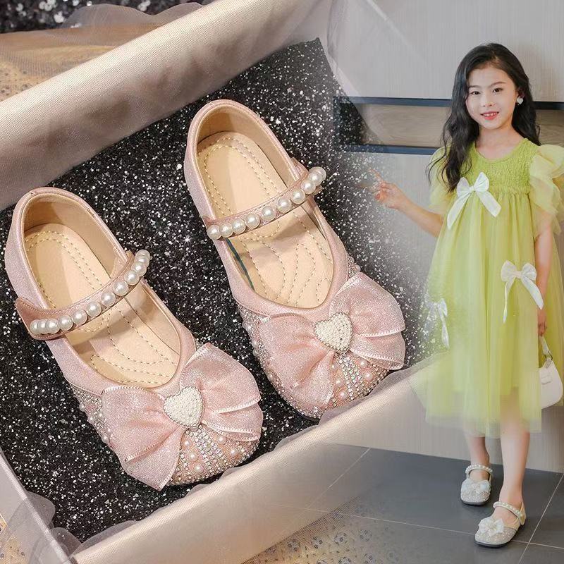 Girls Princess Shoes 2025 Summer New Children''s Small Leather Shoes Crystal Shoes Baby Girl Single Shoes Soft Sole Plaid - Image 2