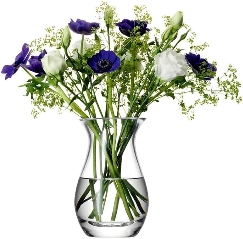 LSA Clear Glass Flower Garden Bouquet Vase H17.5cm, Elegant Transparent Decorative Vase - Image 1