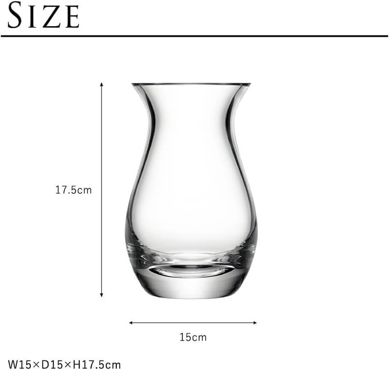 LSA Clear Glass Flower Garden Bouquet Vase H17.5cm, Elegant Transparent Decorative Vase - Image 2