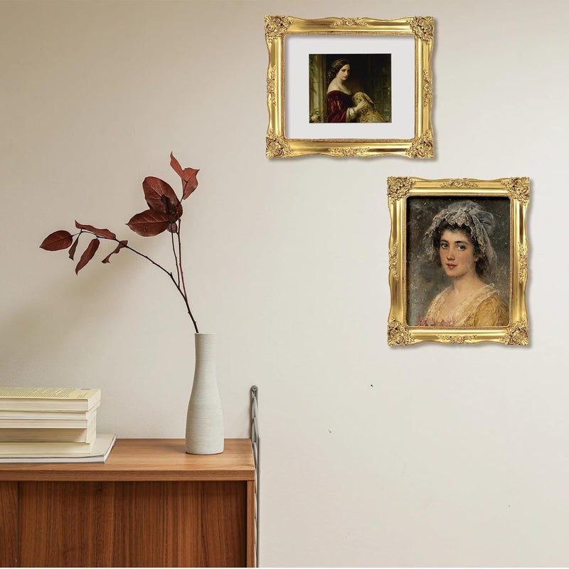 FJXMFRAME 8x10 Picture Frame Gold Vintage Picture Frames Baroque Antique Ornate Victorian for Wall or Tabletop Display, Fits 8x10 or 5x7 Photo with Mat - Image 4