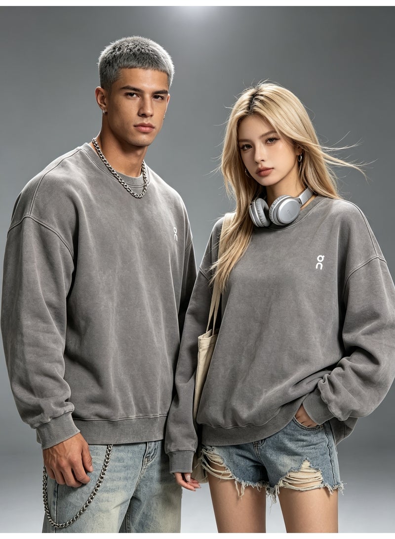 On Running Men's and Women's Loose Shoulder Long Sleeve Round Neck Sweater - Image 1