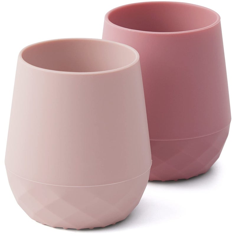 SAMiGO Silicone Baby Cups for 6-12 Months, Tiny Open Cups for Training and Water Drinking, Baby Led Weaning Supplies, 2 OZ - Image 1