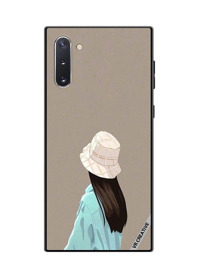 VR CREATIVE Protective Case Cover For Samsung Galaxy Note10 5G Brown Hat Girl Design Multicolour  - Image 1