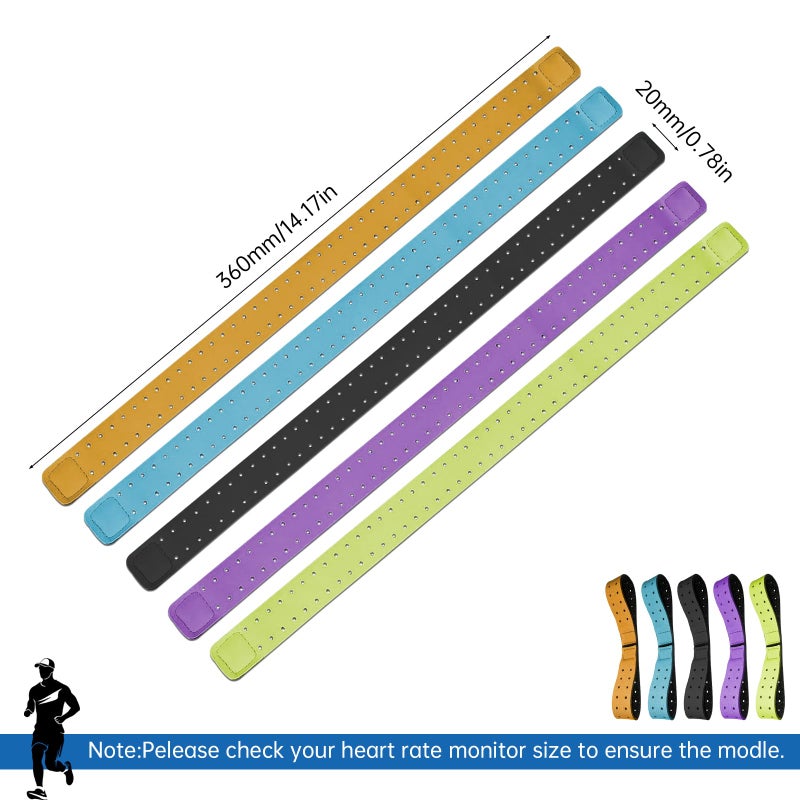 MaehSab 5 Pcs Replacement Armband Strap Heart Rate Monitor Band Soft Compatible with OTF, Orange Theory Fitness Adjustable Armband Strap (0.8 x 14.2 Inch) - Image 2