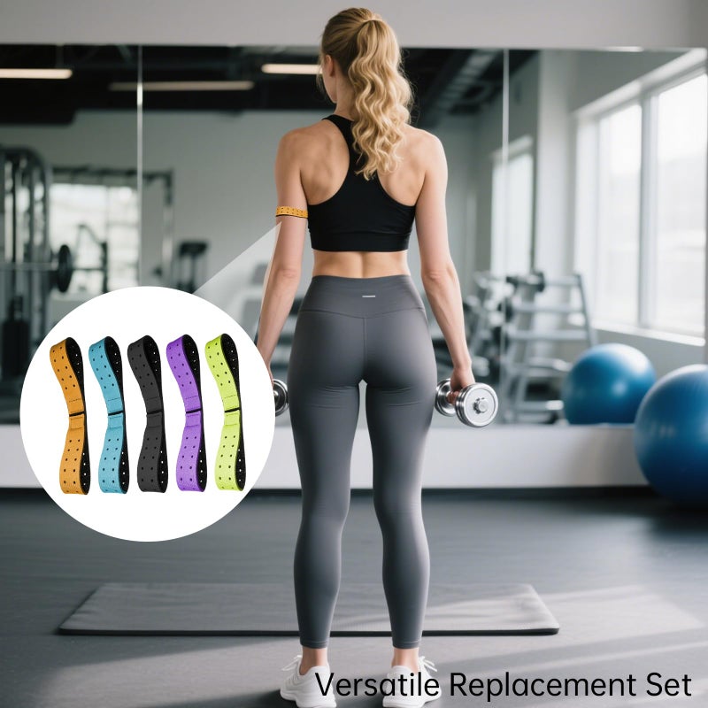 MaehSab 5 Pcs Replacement Armband Strap Heart Rate Monitor Band Soft Compatible with OTF, Orange Theory Fitness Adjustable Armband Strap (0.8 x 14.2 Inch) - Image 5