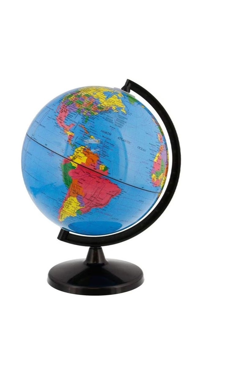 World Globe Great for Kids and Adults with Stand Desk Globe 12 inch Tall Educational Deluxe Blue Ocean Black Base Full Earth Geography - Image 1