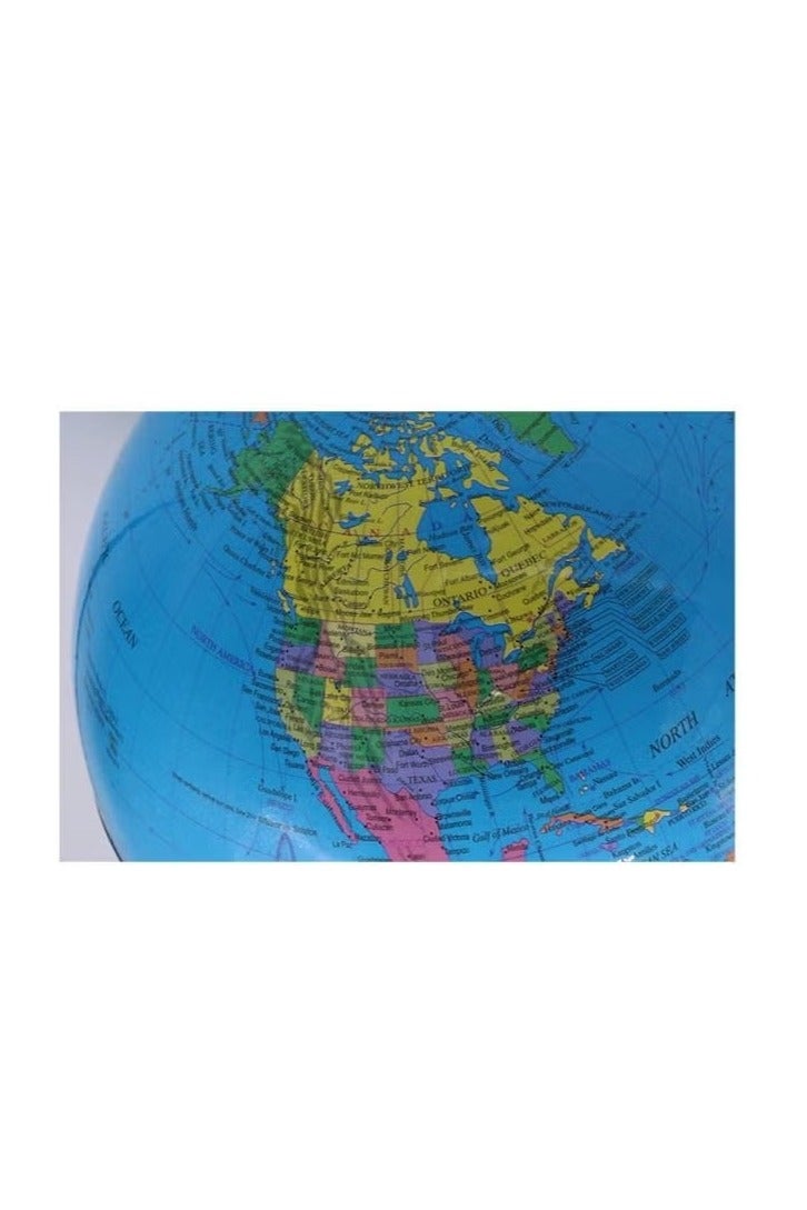 World Globe Great for Kids and Adults with Stand Desk Globe 12 inch Tall Educational Deluxe Blue Ocean Black Base Full Earth Geography - Image 2